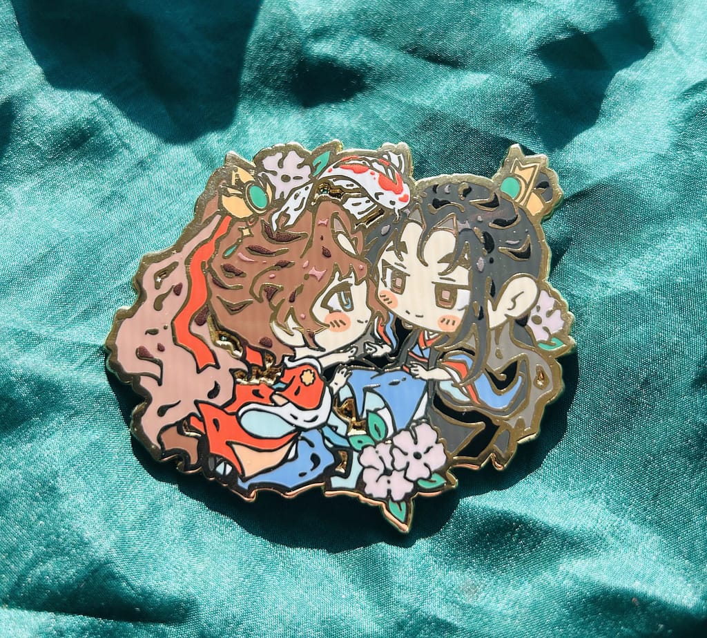 The Disabled Tyrant's Beloved Pet Fish enamel pin design