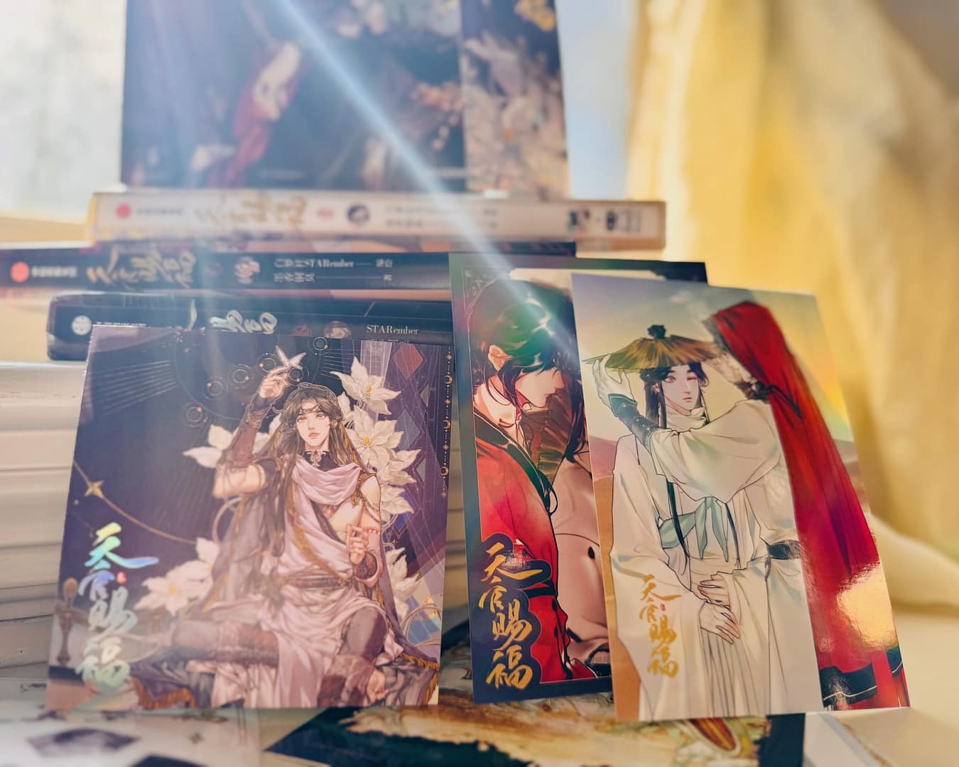 Collection of Chinese TGCF merchandise and books