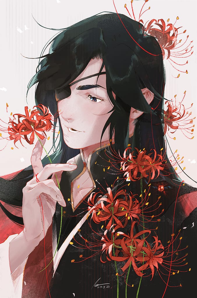 Hua Cheng with flowers