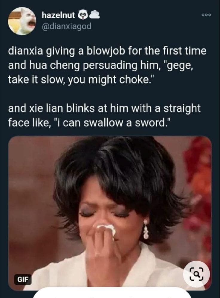 Xie Lian swallowing a sword has prepared him for bedroom activities