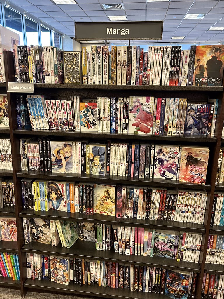 Light novel section at B&N