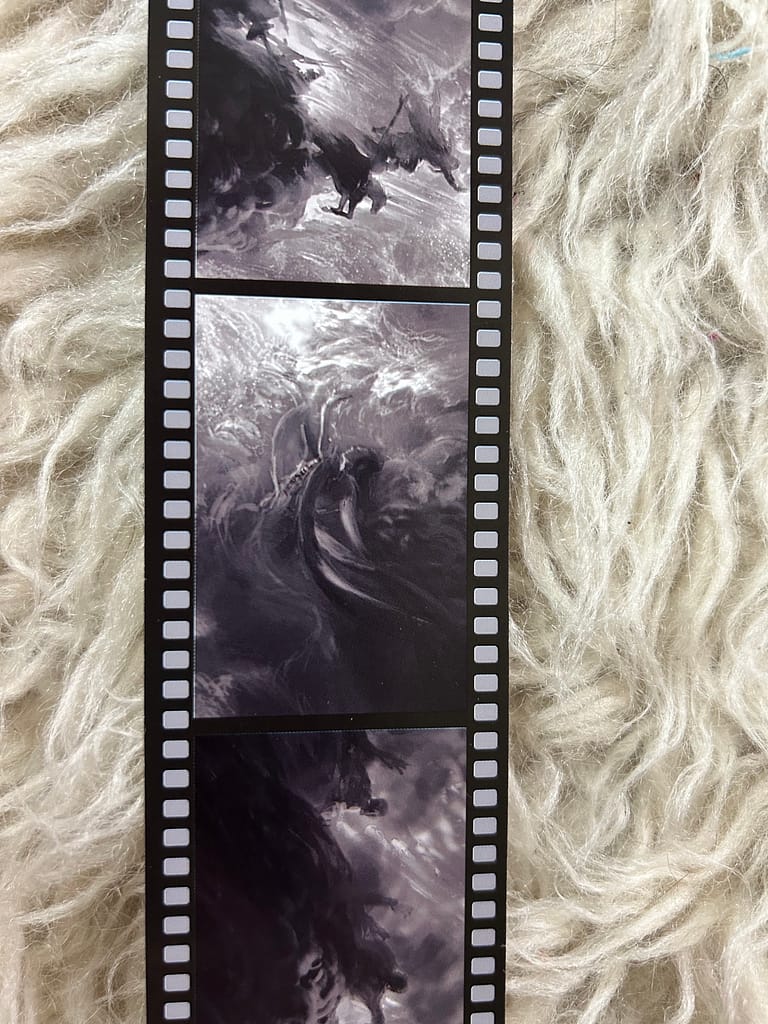 Close up of the film merch extra