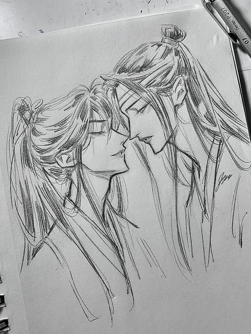 Lan Zhan and Wei Wuxian drawing