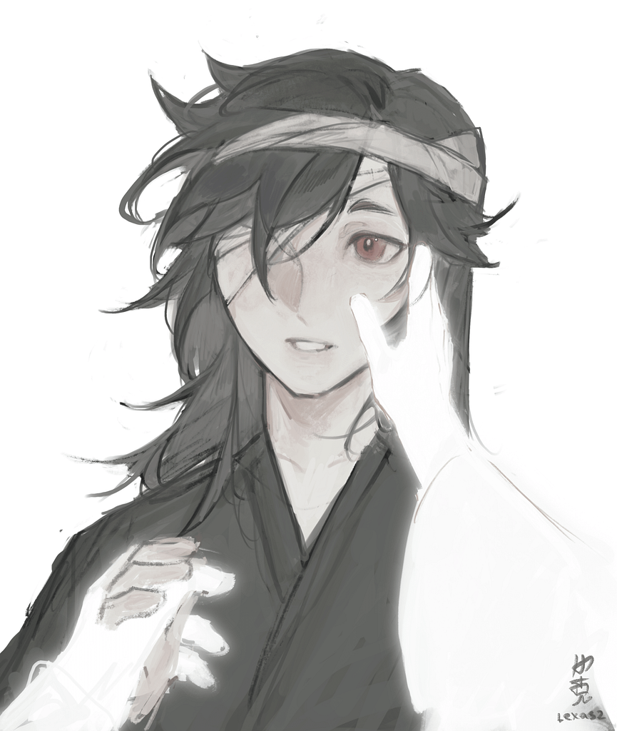 Honghong-er being touched by his God