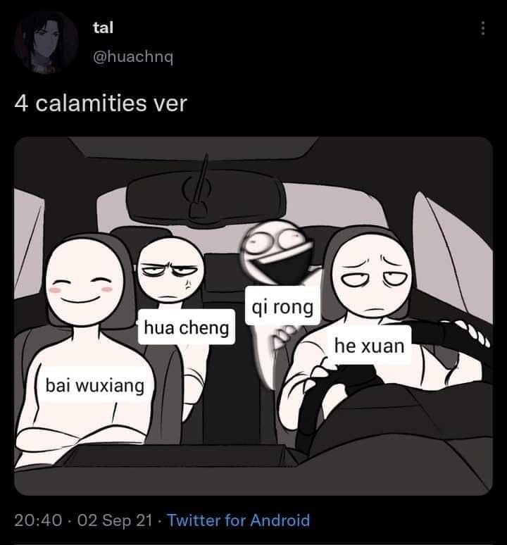 Four calamities in a car